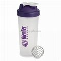 BPA Free Blender Ball Plastic Protein Shaker Bottle 3