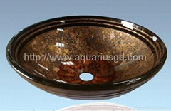 Antique Style Tempered Glass Vessel Sink AQ2047