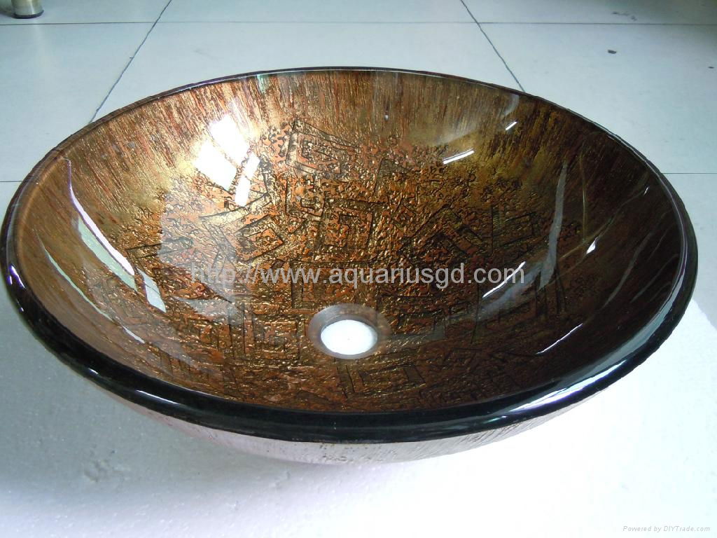 1/2" Thick Artistic Glass Sink Bowl AQ2060 3
