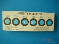 6 spot humidity indicator card, 10-60%RH, blue-pink