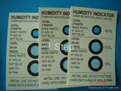 3 spot humidity indicator card, 5-60%RH, blue-pink