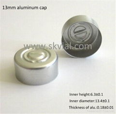 13mm aluminum cap with central tear off