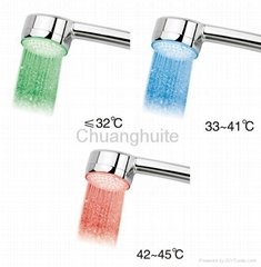 Temperature Sensitive LED RGB Color changing Shower head CHT-1103