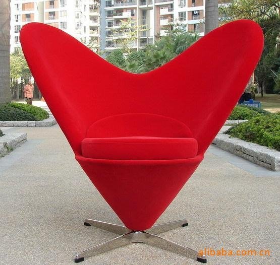 Heart chair fiberglass leisure chair modern furniture turning chair 