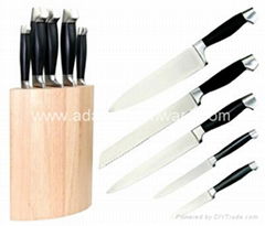 Kitchen Knife Set with Double Steel Cap POM Handle