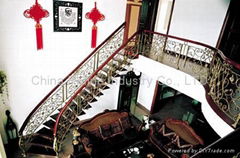 Decorative wrought iron railing