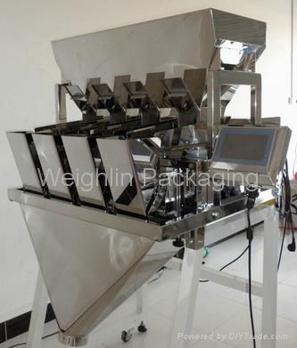 4 head linear weigher for rice, sugar