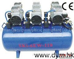 Dental oilless silence SKI one for six air compressor