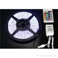 5050 waterproof rgb led strips light with Controller and AC Adapter