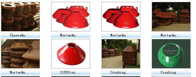 Spring Cone Crusher parts: Cone Liner, Parts, Crushing Wall, Cheese Head, Liner 
