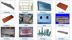 Impact Crusher parts: Chamber Liner, Blow bar, Impact Crusher Liner.