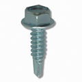 Hex Head Self-tapping Screw, Din 7504-K, White Zinc-plated