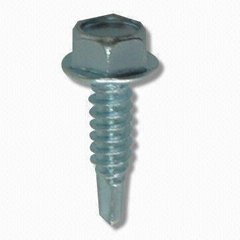 Hex Head Self-tapping Screw, Din 7504-K, White Zinc-plated