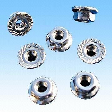 White Iron Flange Nuts with Nickel Plating