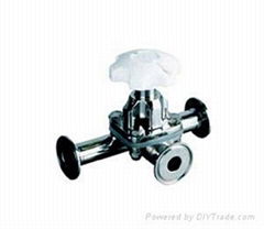 three way clamped diaphragm valve