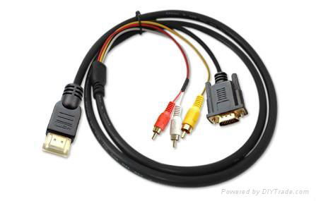 HDMI HDTV to VGA HD15 Y/Pb/Pr 3 RCA Adapter Cable