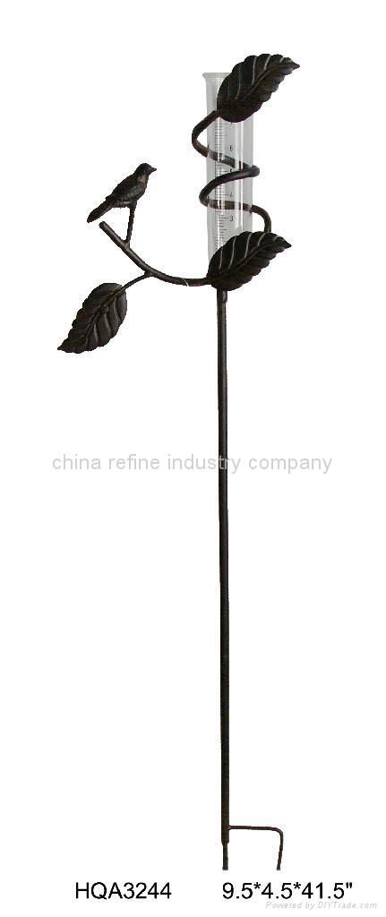 wrought iron rain gauge