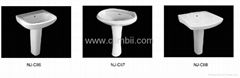 Two Pieces Washing Basin with Pedestal Lavabo  Bathroom Sinks