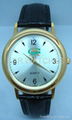 stainless steel watch with genuine