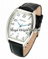 Mens wrist watch with leather strap 2