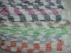 Rayon yarn-dyed horizontal stripes scarves