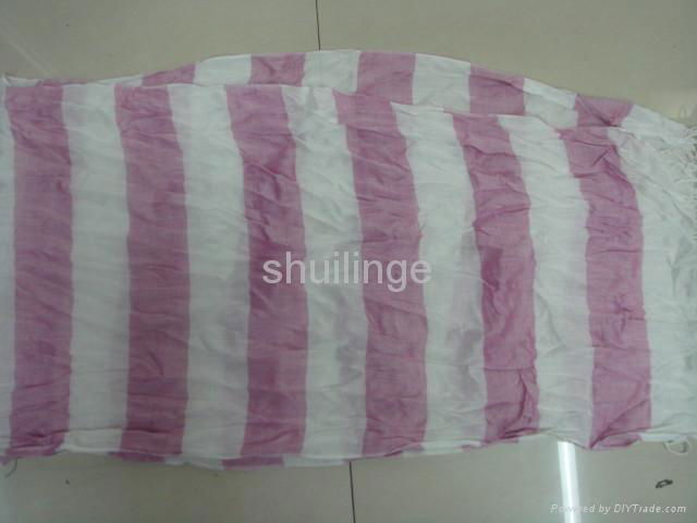 Rayon yarn-dyed horizontal stripes scarves 2