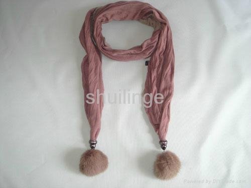 wholesale-pendant fur ball fashion scarf 3