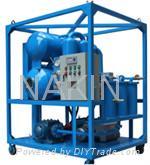 Double stages super-voltage transformer oil purification device