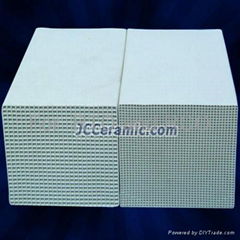 Honeycomb ceramic for RTO and RCO