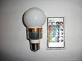 3W RGB LED Bulb Light with Remote Controller (MS-RGB3W-A) 2