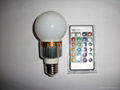 3W RGB LED Bulb Light with Remote Controller (MS-RGB3W-A) 3