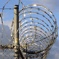 Razor barbed wire fence