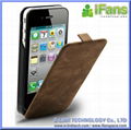 Luxury leather cover with extra battery for iPhone 4 4s