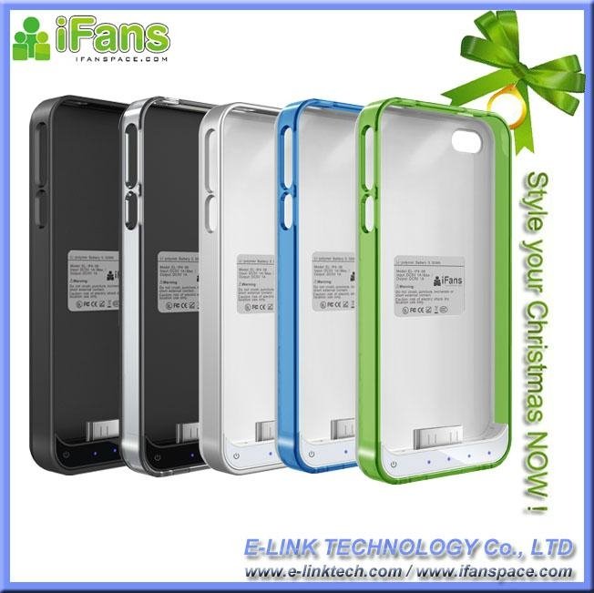 External backup battery charger case for iPhone4s