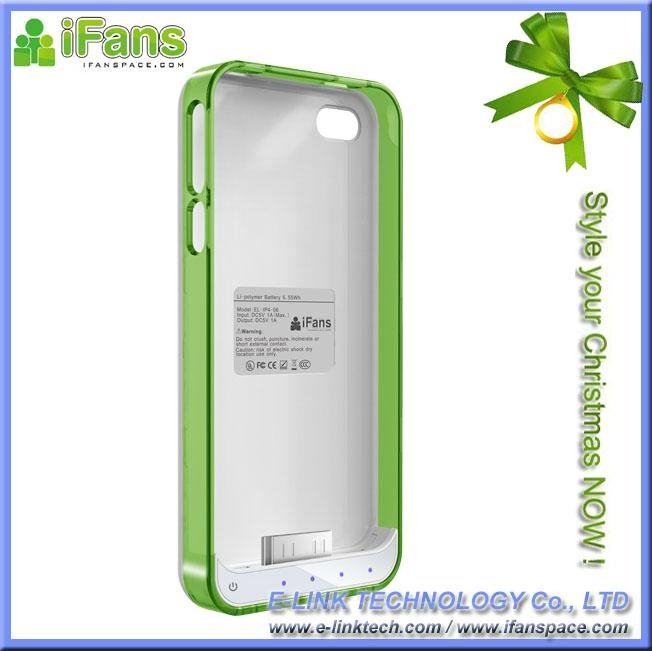 External backup battery charger case for iPhone4s 2