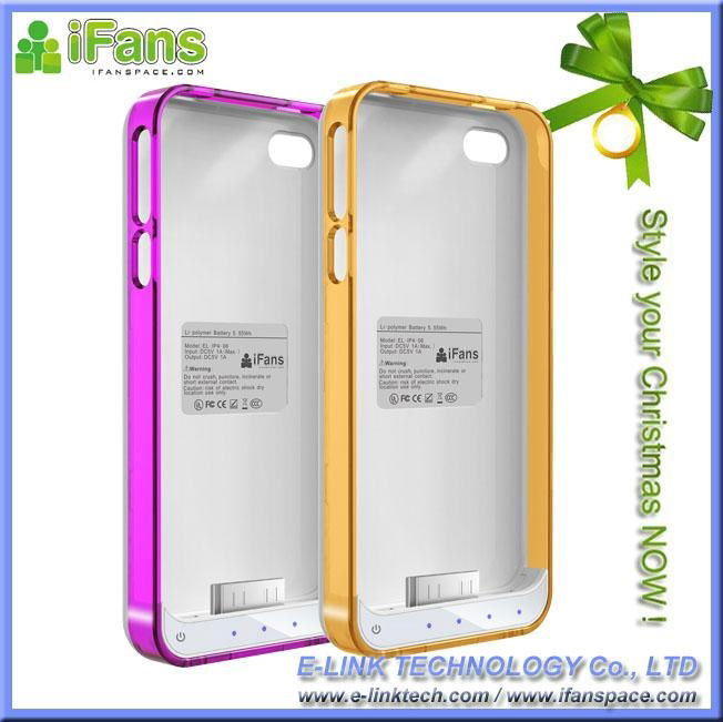 External backup battery charger case for iPhone4s 3