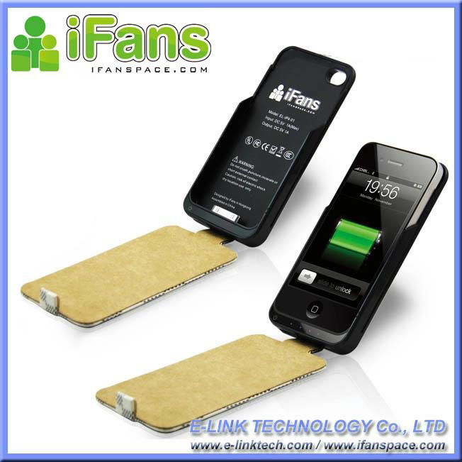 iFans leather charger case for iPhone 4 4S 3