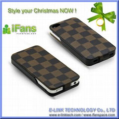 For iPhone 4 battery case leather flip case