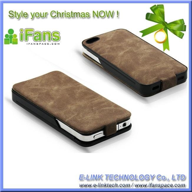 For Apple iPhone 4/4S Leather Power Pack