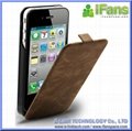 For Apple iPhone 4/4S Leather Power Pack 4