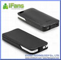 Luxury leather flip case extended battery for iPhone4 5