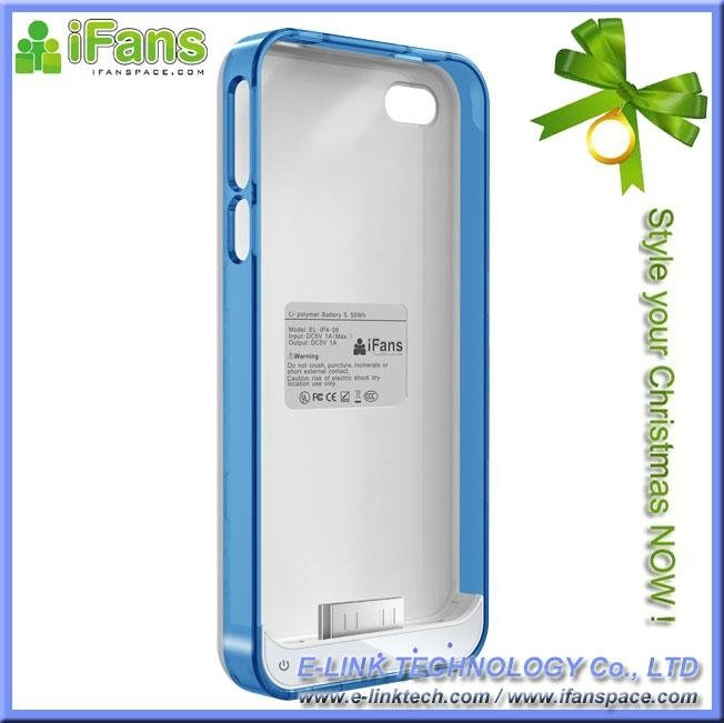 External backup battery charger case for iPhone4s 5