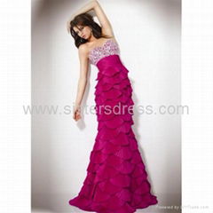 Mermaid Sweetheart Raspberry Taffeta Floor Length Prom Dress