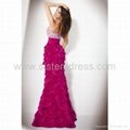 Mermaid Sweetheart Raspberry Taffeta Floor Length Prom Dress 2