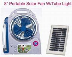 8" Solar Rechargeable Fan