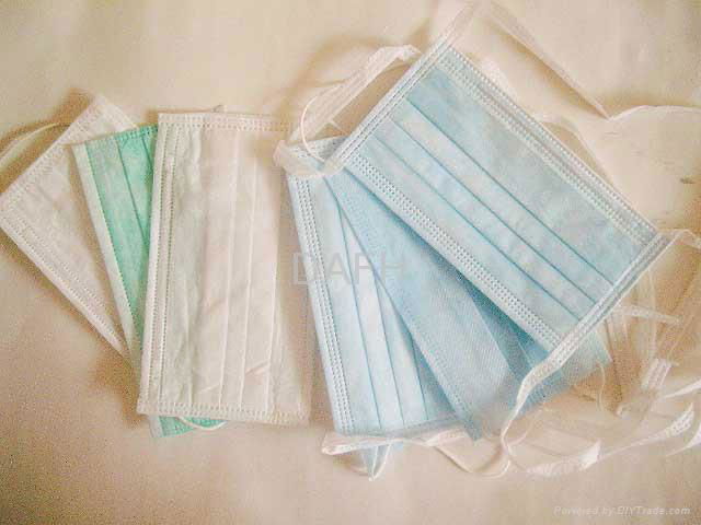 Enviroment friendly radiation proof 3 ply disposable face mask with ties ISO CE 