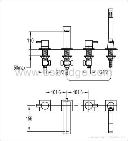 grifo para bano ,100% laton,M055BB4 3