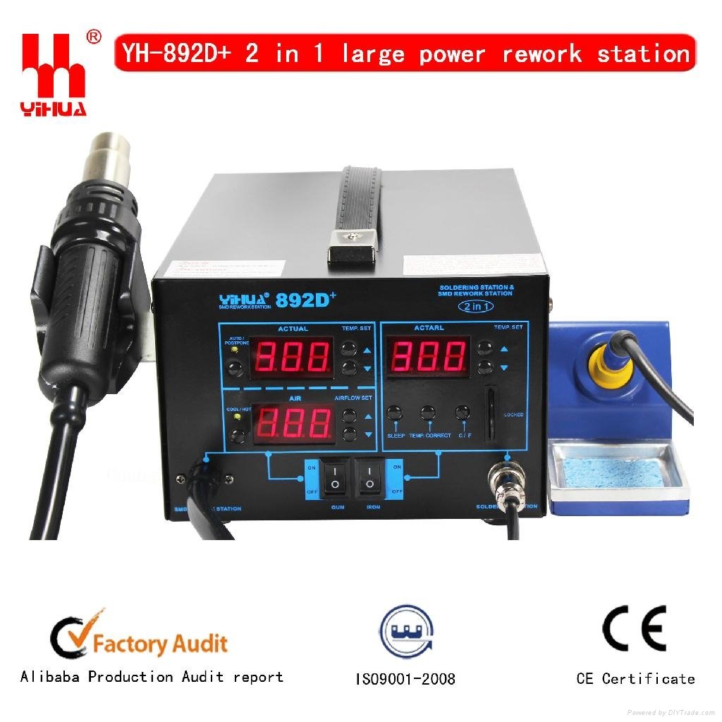 SMD soldering station,YIHUA 892D+(diaphragm pump)