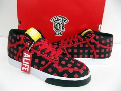 Wholesale Alife Shoes 100001  Grid Red-black