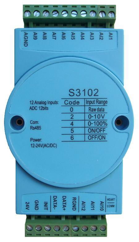 12 channels 0-10V inputs,12Bits,100K ADC(3102)